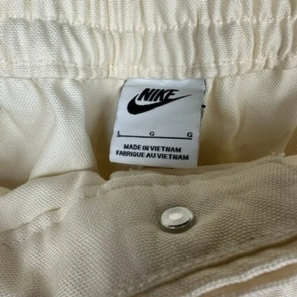 NWT Nike Tracksuit Women L Cream Canvas Jacket Pants Set Sportswear Gorpcore